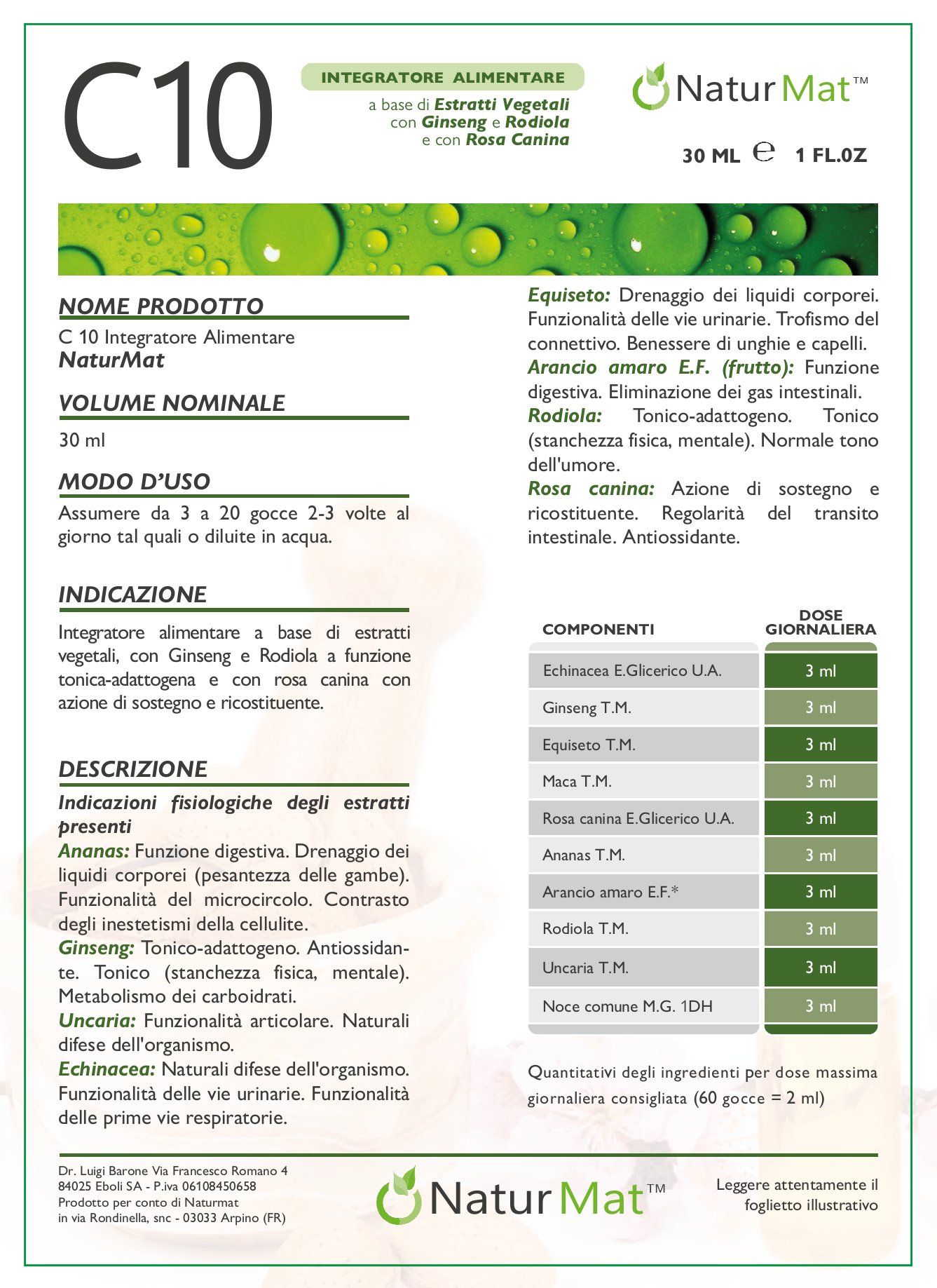 C10 NaturMat® - Estratti vegetali Naturali senza altre sostanze aggiute - immagine 2