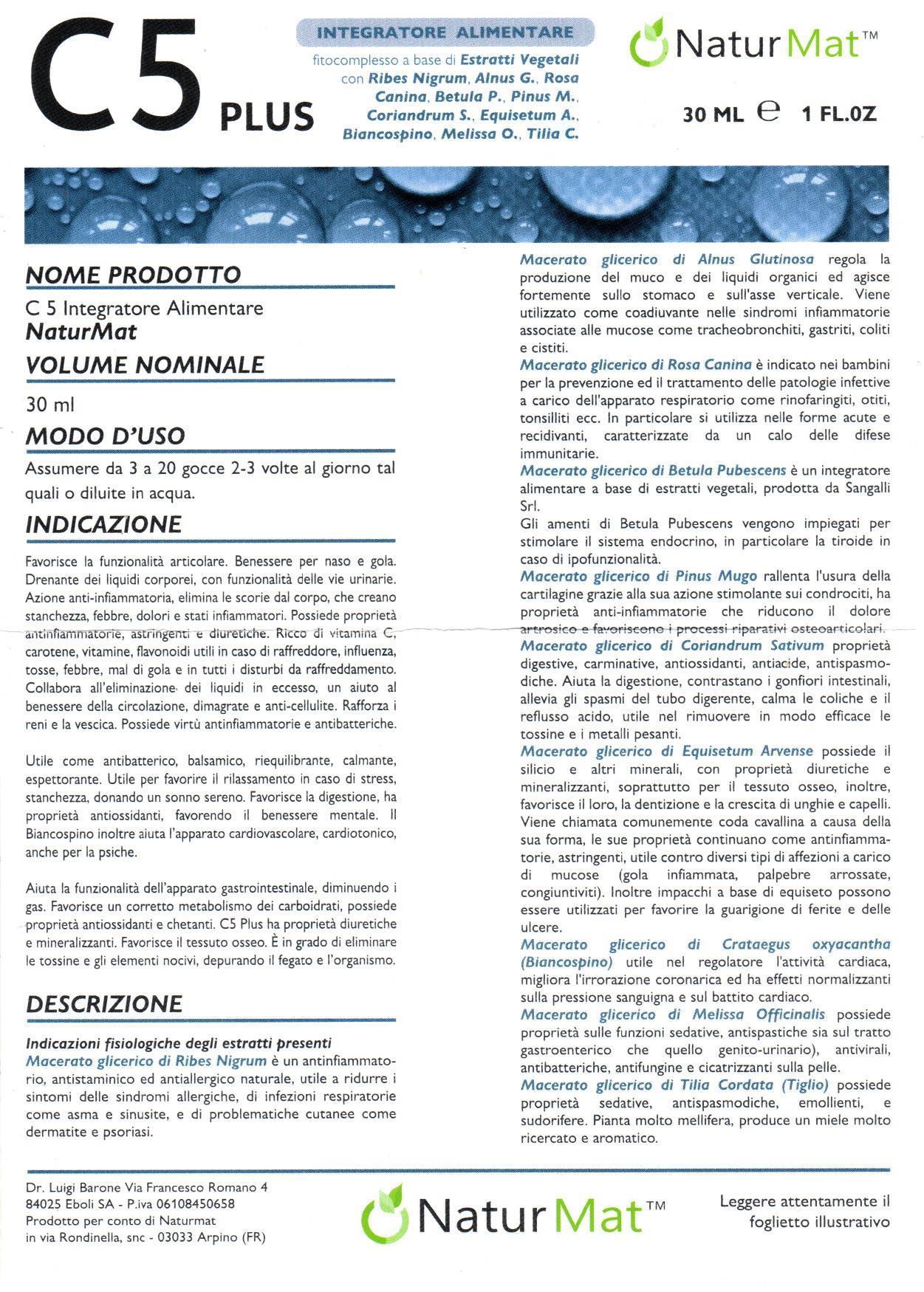 C5 Plus NaturMat® - Estratti vegetali Naturali senza altre sostanze aggiute - immagine 2
