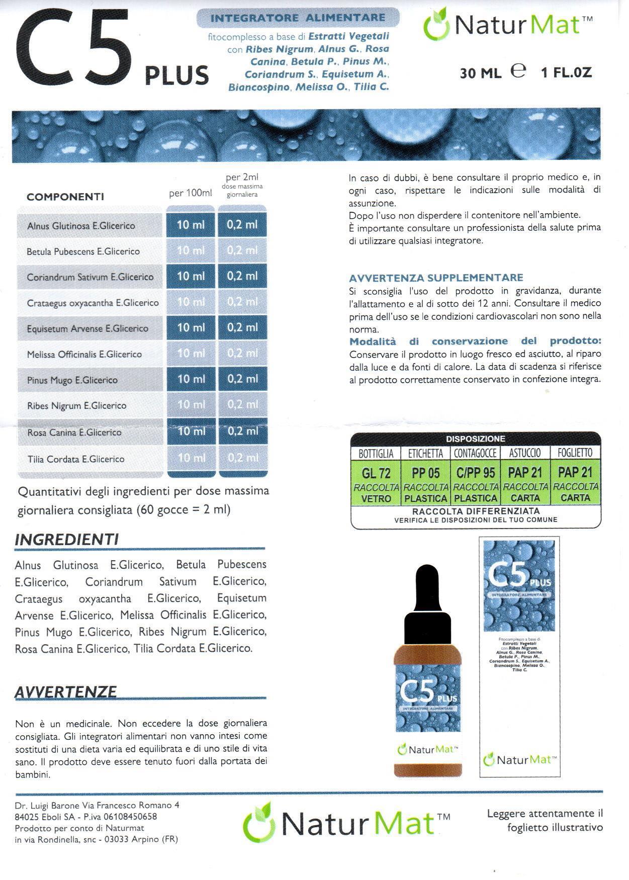 C5 Plus NaturMat® - Estratti vegetali Naturali senza altre sostanze aggiute - immagine 3