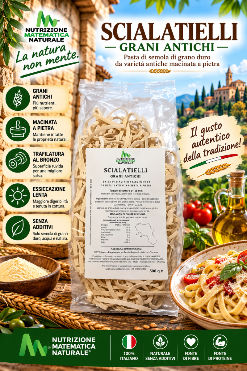 SCALIATIELLI Pasta speciale di semola di Grani Antichi 500 g