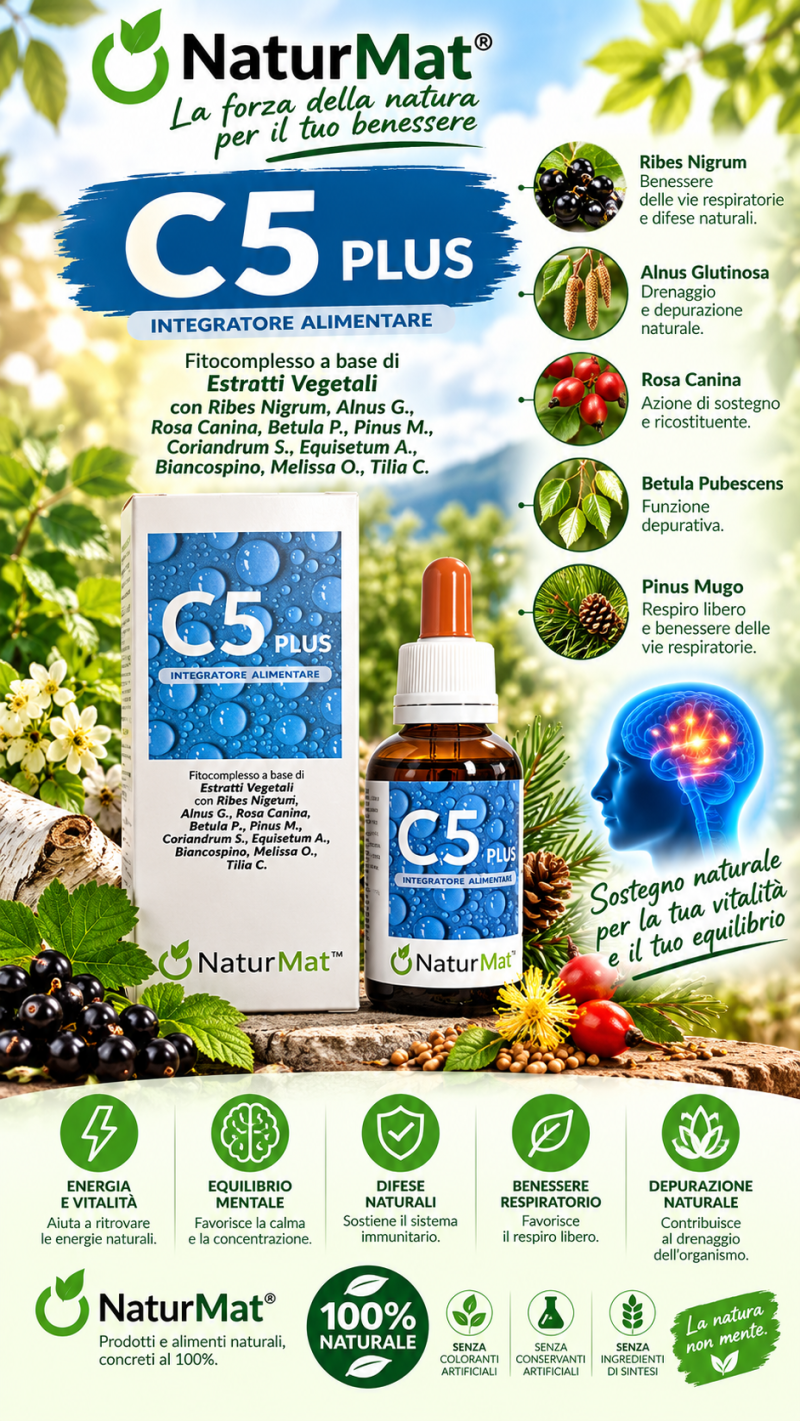 C5 Plus NaturMat® - Estratti vegetali Naturali senza altre sostanze aggiute
