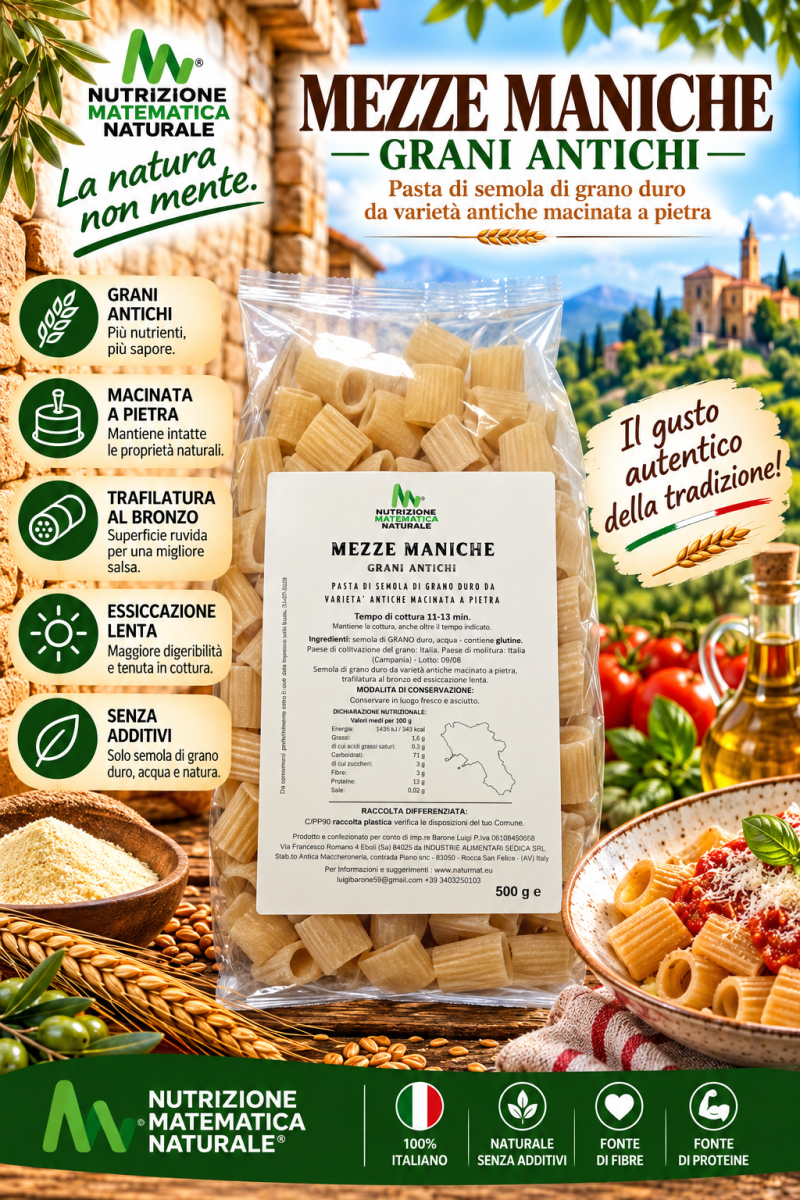 MEZZE MANICHE Pasta di semola di Grani Antichi 500 g