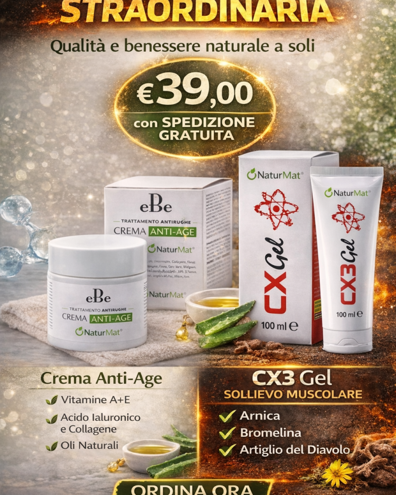 Offerta Straordinaria – Spedizione Gratuita Crema Anti-Age + Gel CX3 Naturmat®