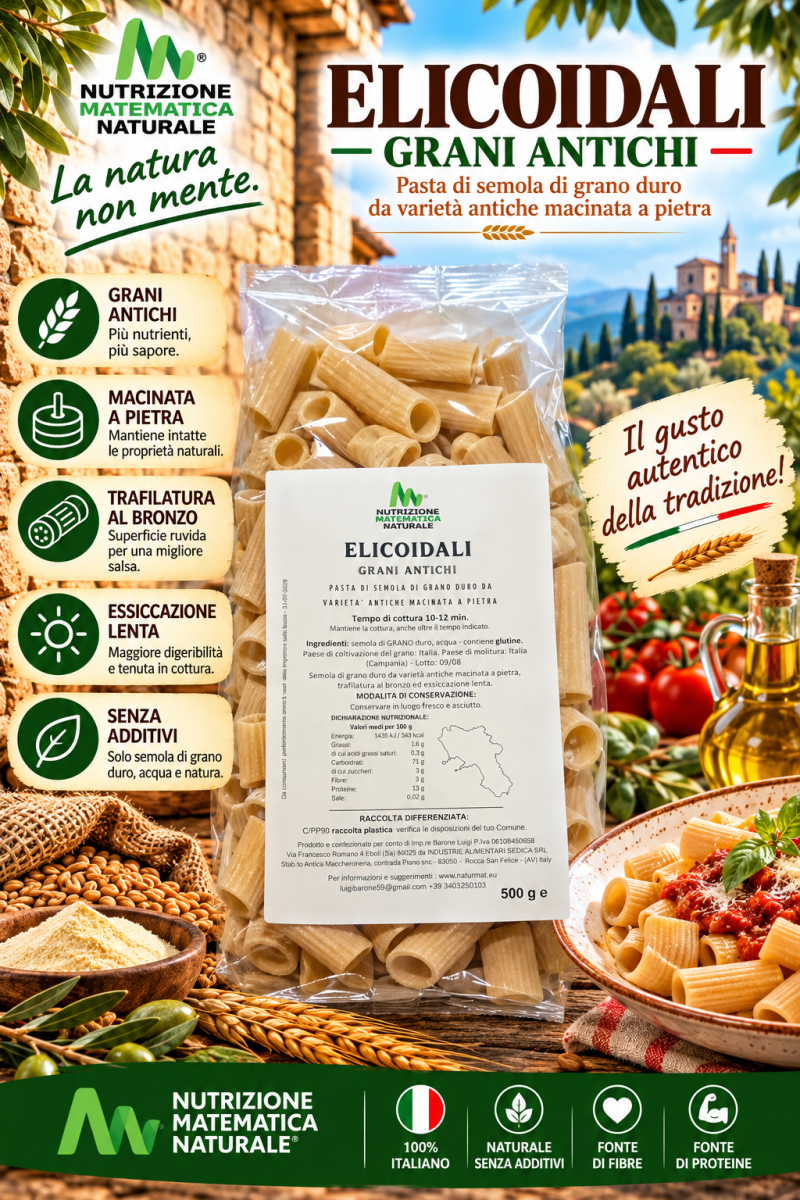 ELICOIDALI RIGATI Pasta di semola di Grani Antichi 500 Kg
