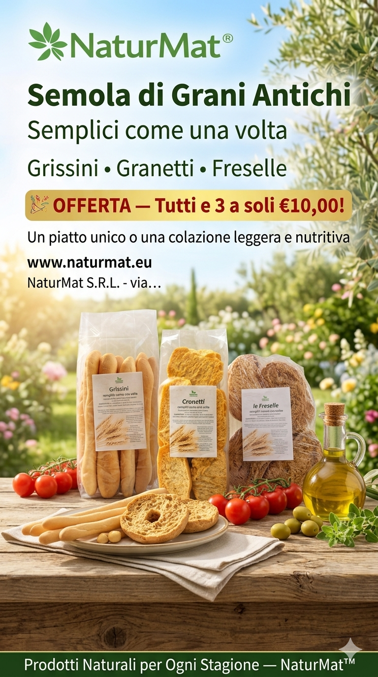 OFFERTA - Grissini a Baghette - Granetti - Freselle con semola di Grani Antichi