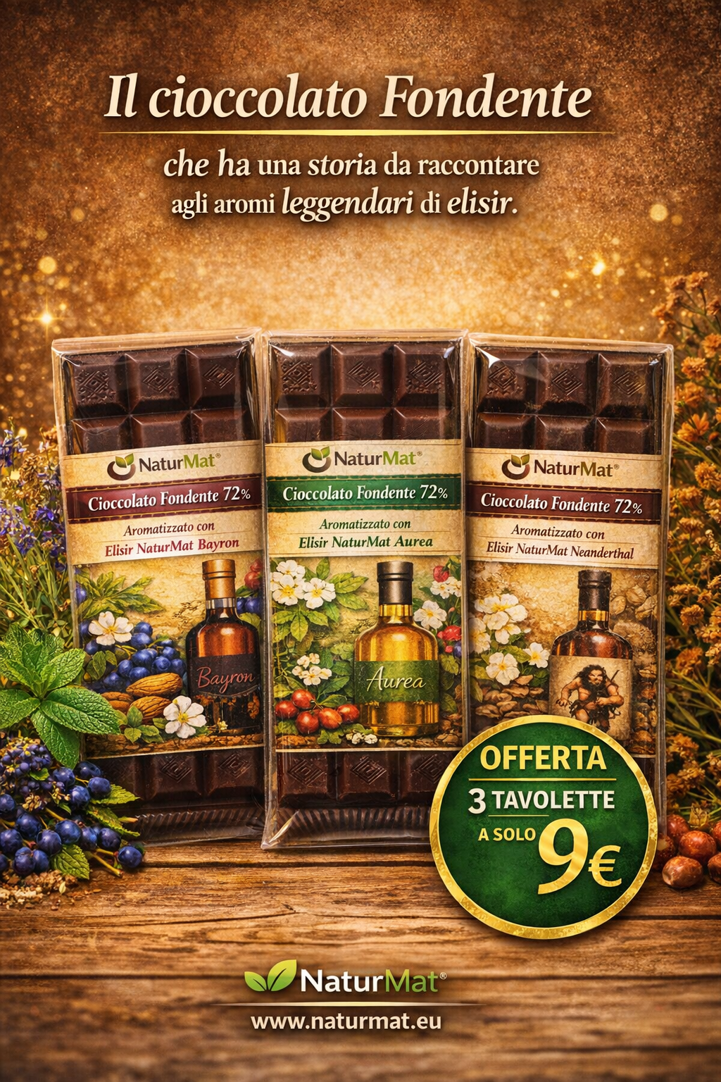 OFFERTA - Tavolette di Cioccolato Fondente NatturMat®