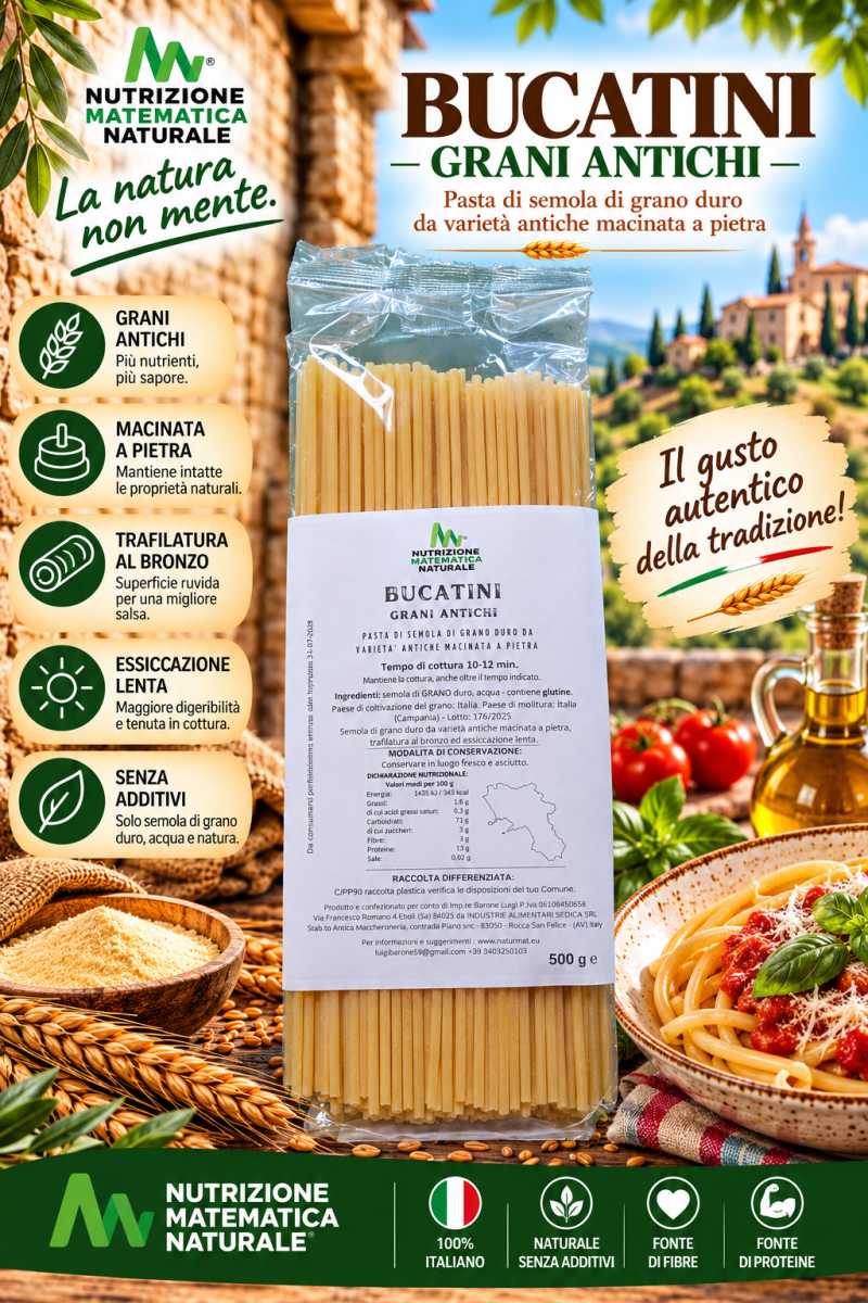 BUCATINI Pasta di semola di Grani Antichi 500 g
