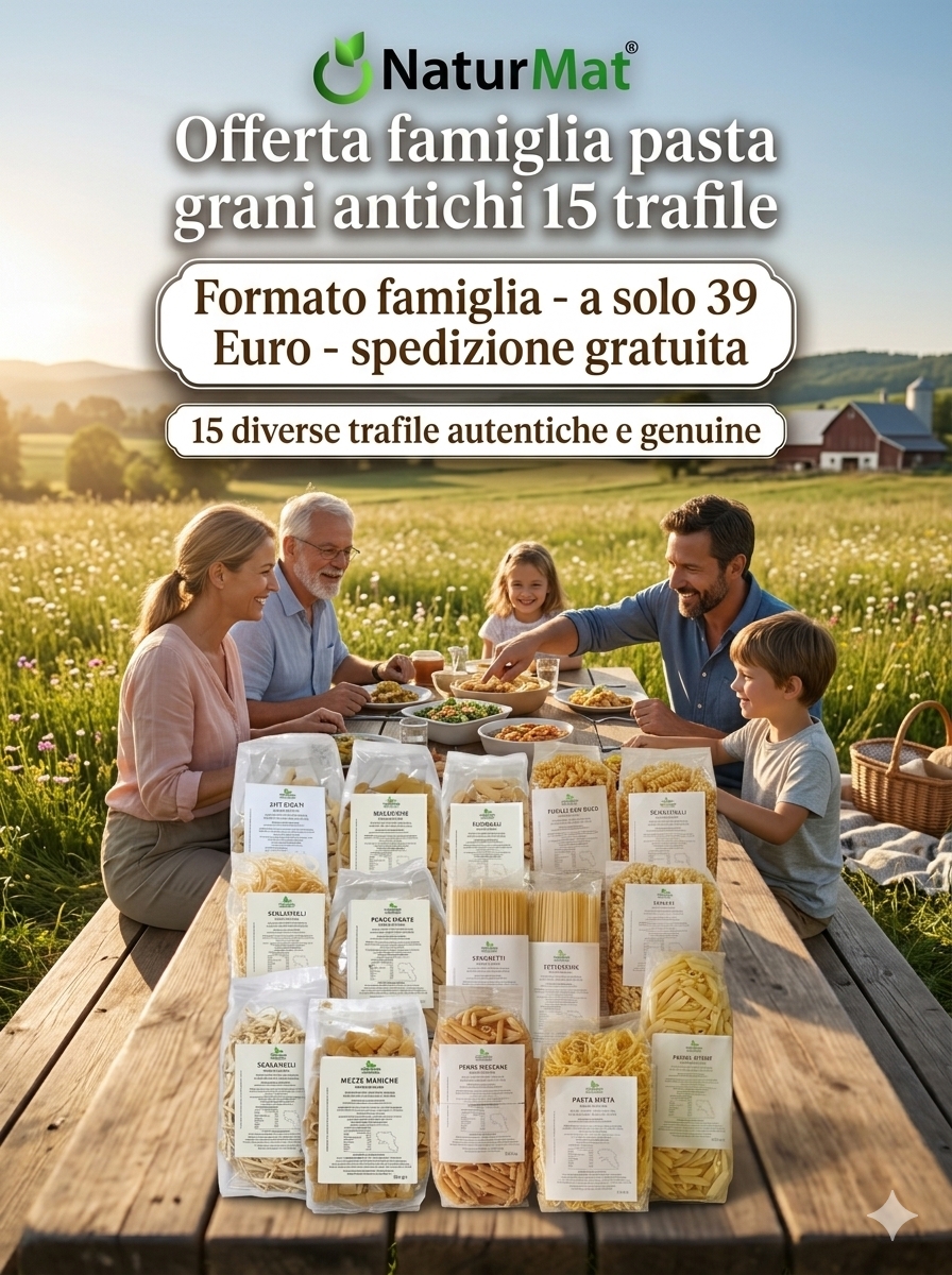 Offerta Confezione Famiglia Pasta di semola di Grani Antichi 500g